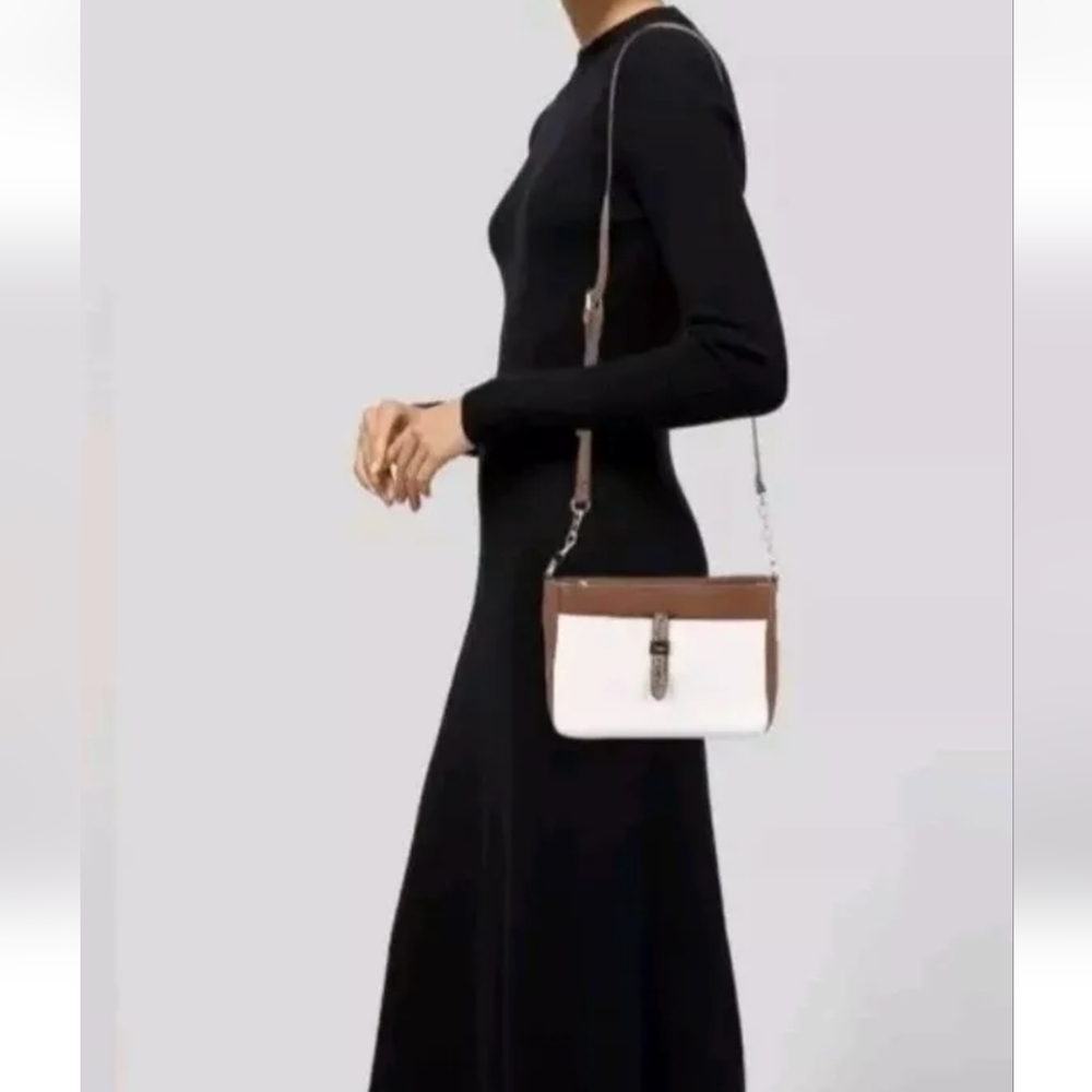 DUNE London Purse Leather Snakeskin Camel & White Women's Shoulder Bag